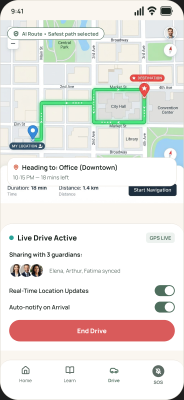 Live drive map design frame