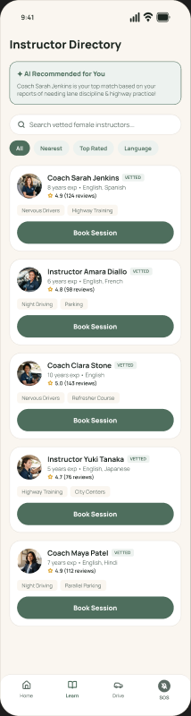 Instructor directory design frame