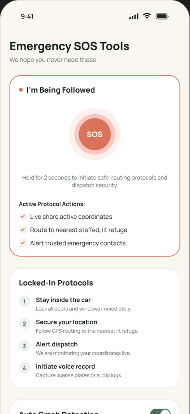 Emergency tools design frame